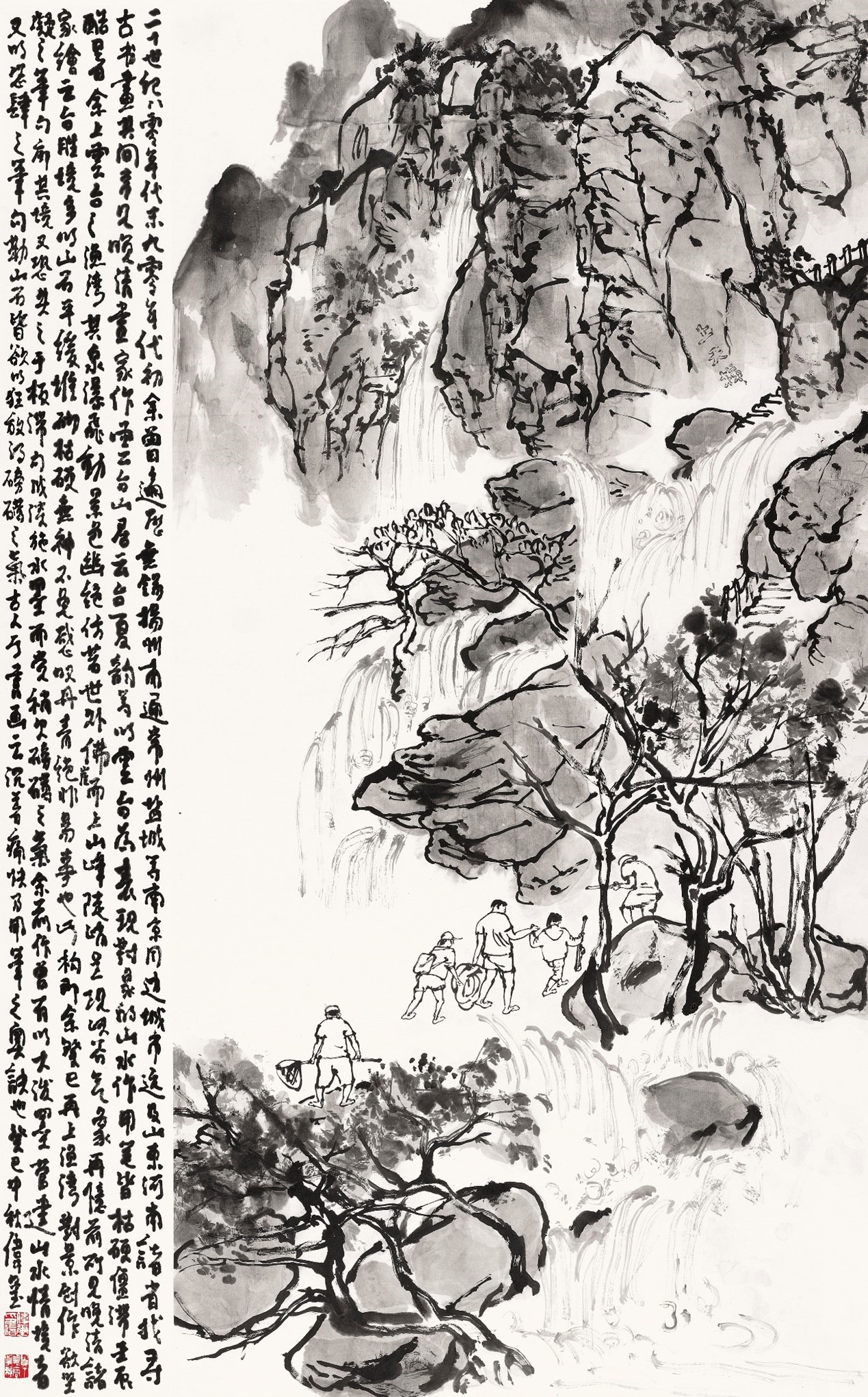 <h2>龙潭假日</h2><p>作者：顾伟玺</p><p>创作年代：2013年</p><p>规格：139cm×87cm</p><p>品类：中国画</p>